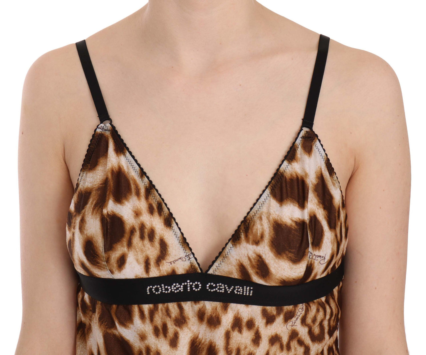 Sultry Leopard Spaghetti Strap Silk Top