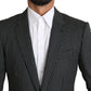 Elegant Striped Wool-Silk Two-Piece Suit
