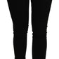 Elegant Black Mid Waist Slim Denim Jeans