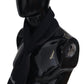 Black Striped Wool Unisex Neck Wrap Scarf