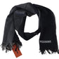 Black Striped Wool Unisex Neck Wrap Scarf