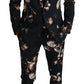 Elegant Black Floral Martini Suit