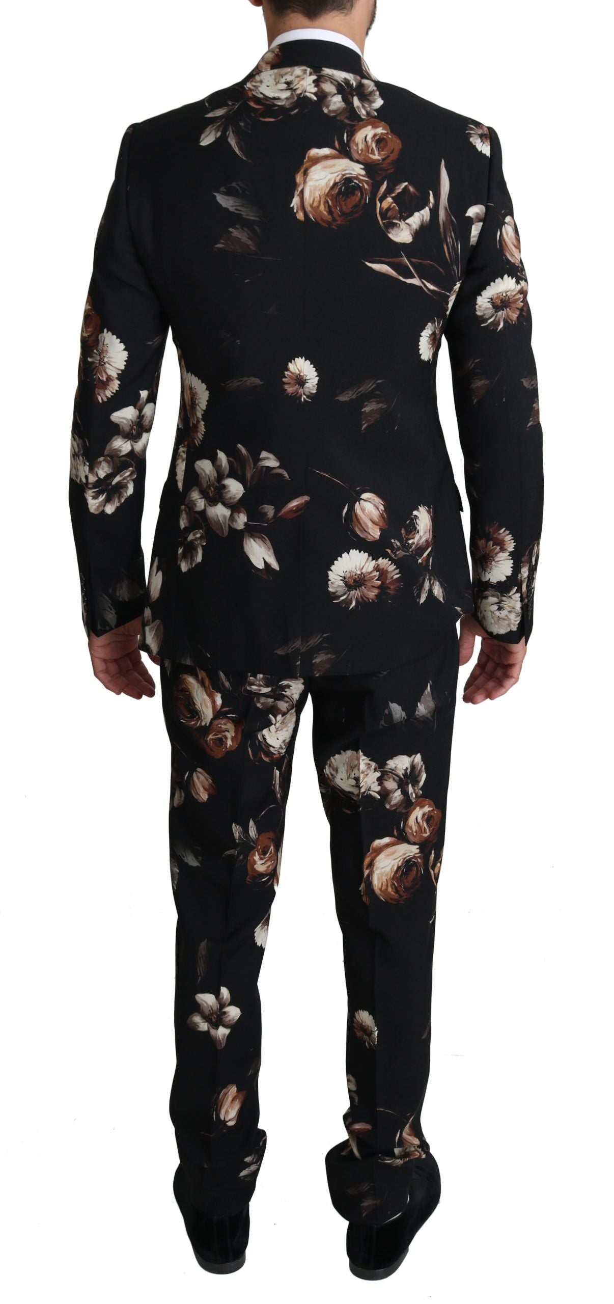 Elegant Black Floral Martini Suit