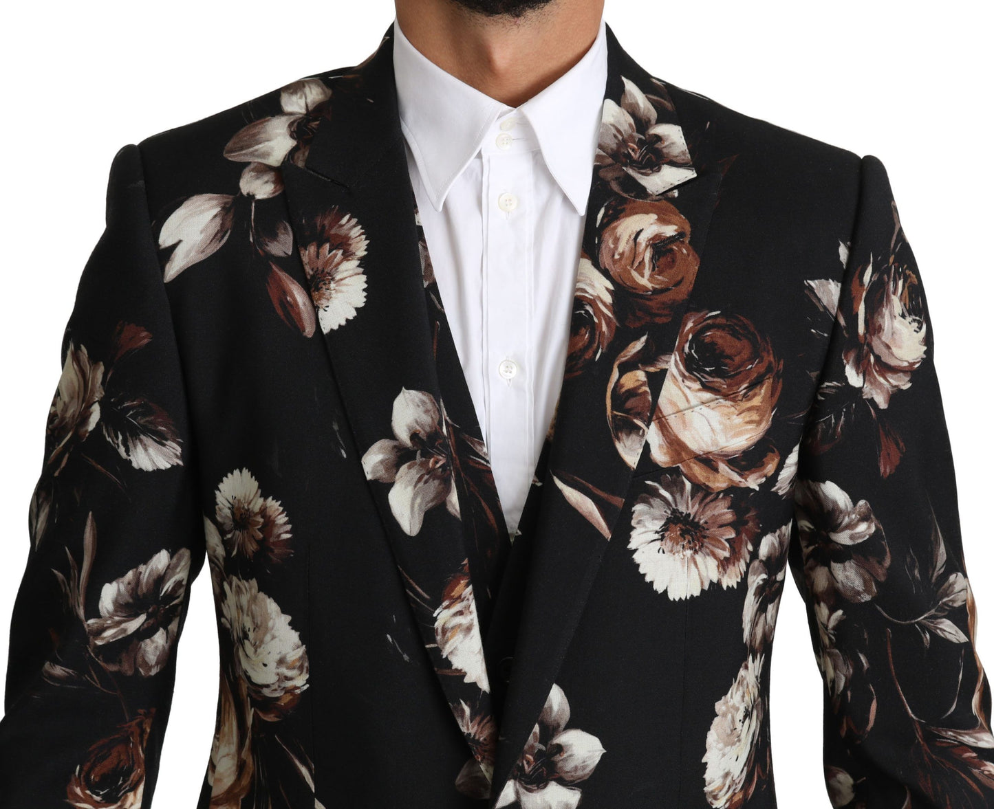 Elegant Black Floral Martini Suit