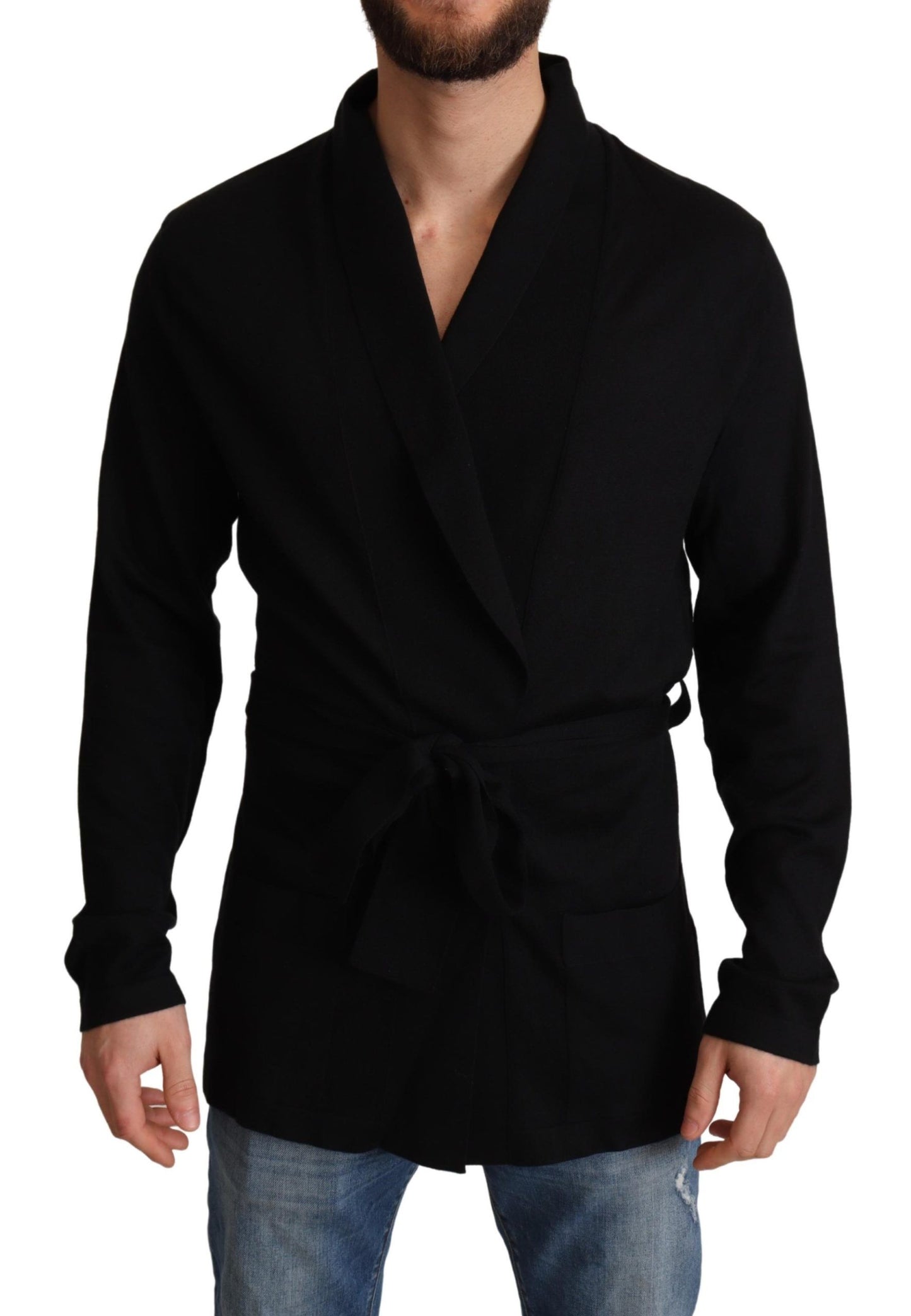 Elegant Cashmere Shawl Collar Cardigan