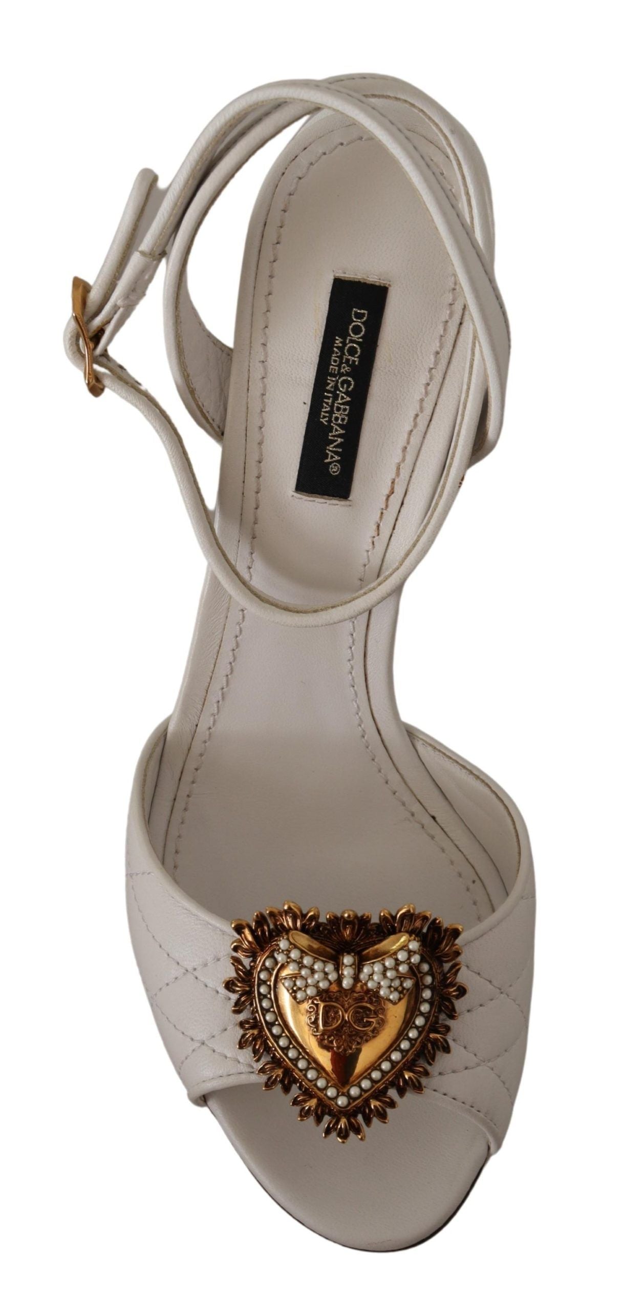 Devotion White & Gold Heeled Sandals