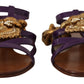 Purple Leather Devotion Flats Sandals Shoes