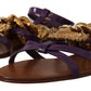 Purple Leather Devotion Flats Sandals Shoes