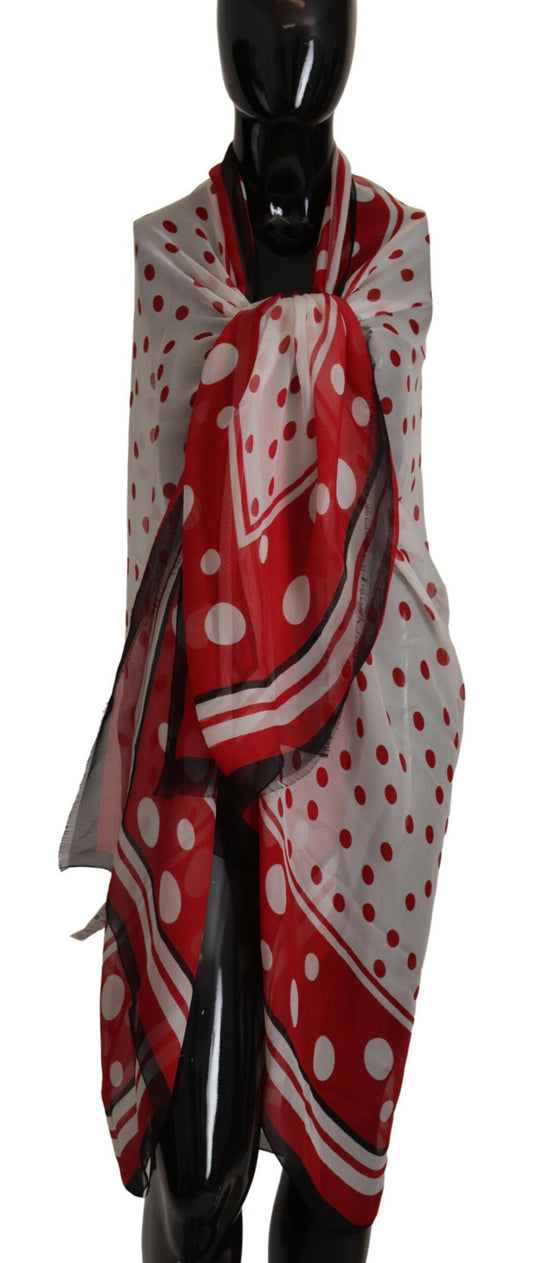 Elegant Polka Dot Silk Shawl Wrap