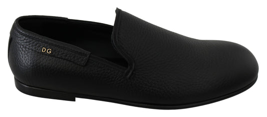 Elegant Black Leather Classic Loafers