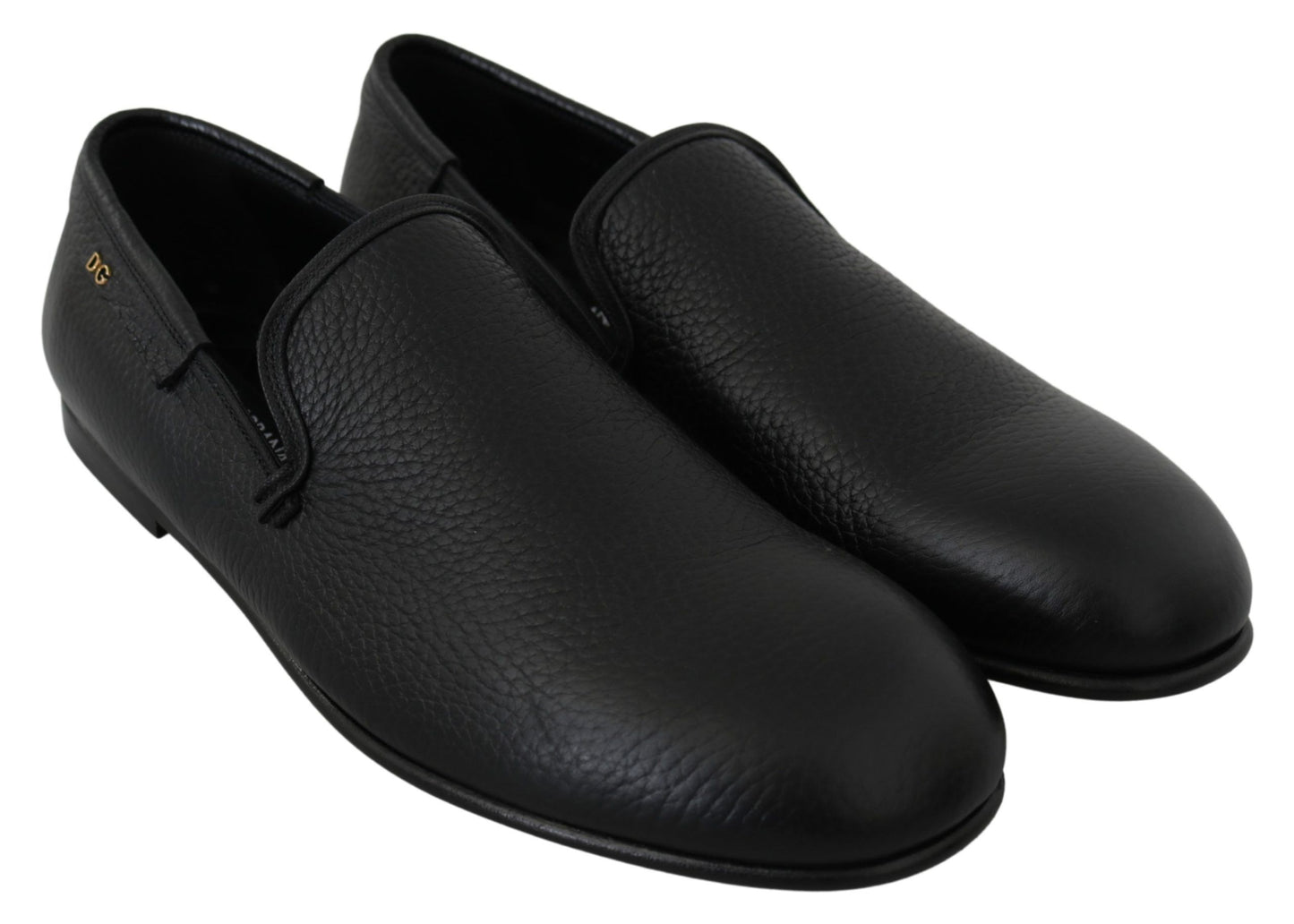 Elegant Black Leather Classic Loafers