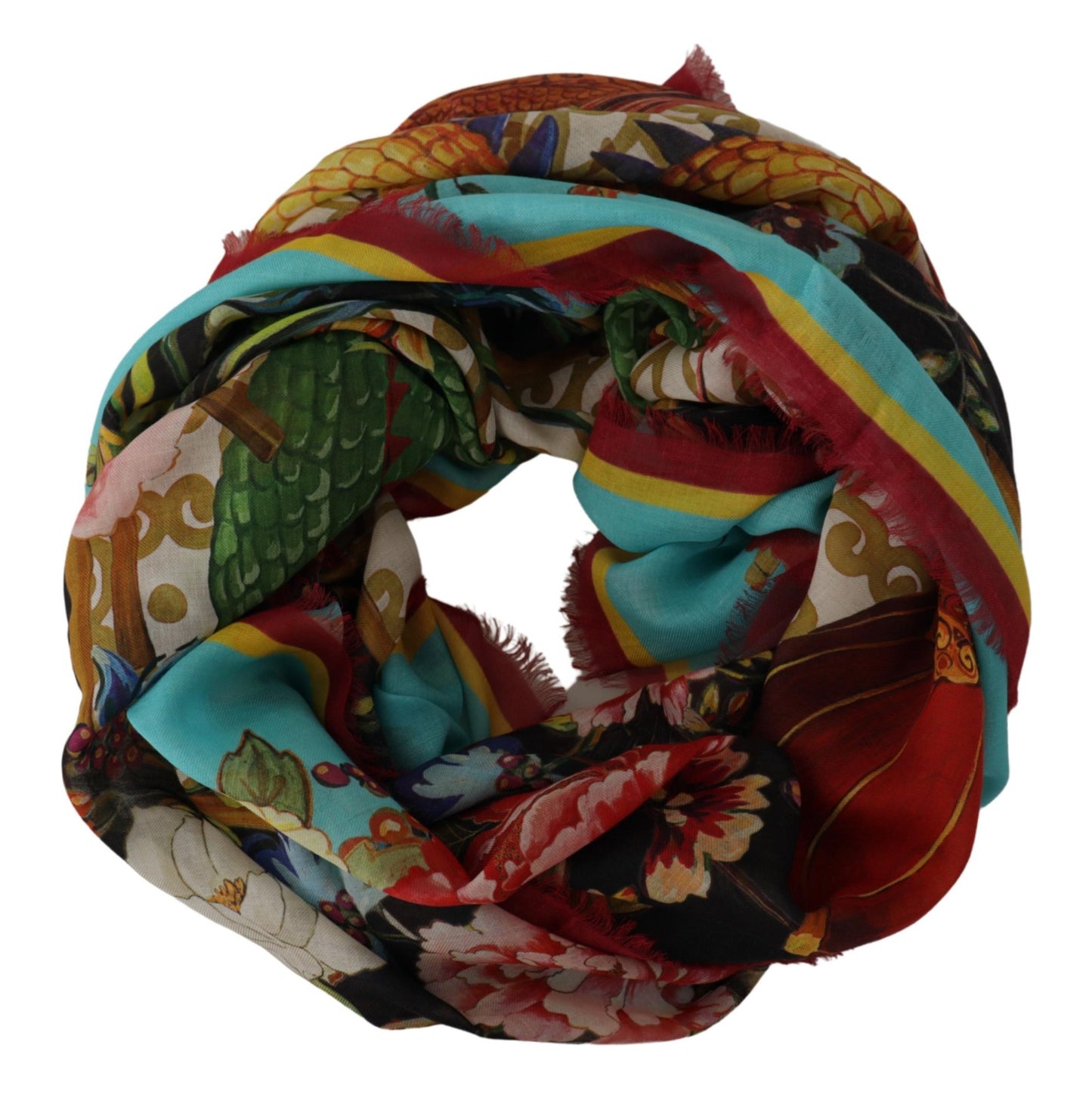 Floral Dragon Elegance Silk Blend Shawl