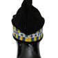 Multicolor Print Beanie in Black