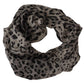 Elegant Leopard Print Silk Shawl Scarf