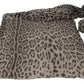 Elegant Leopard Print Silk Shawl Scarf