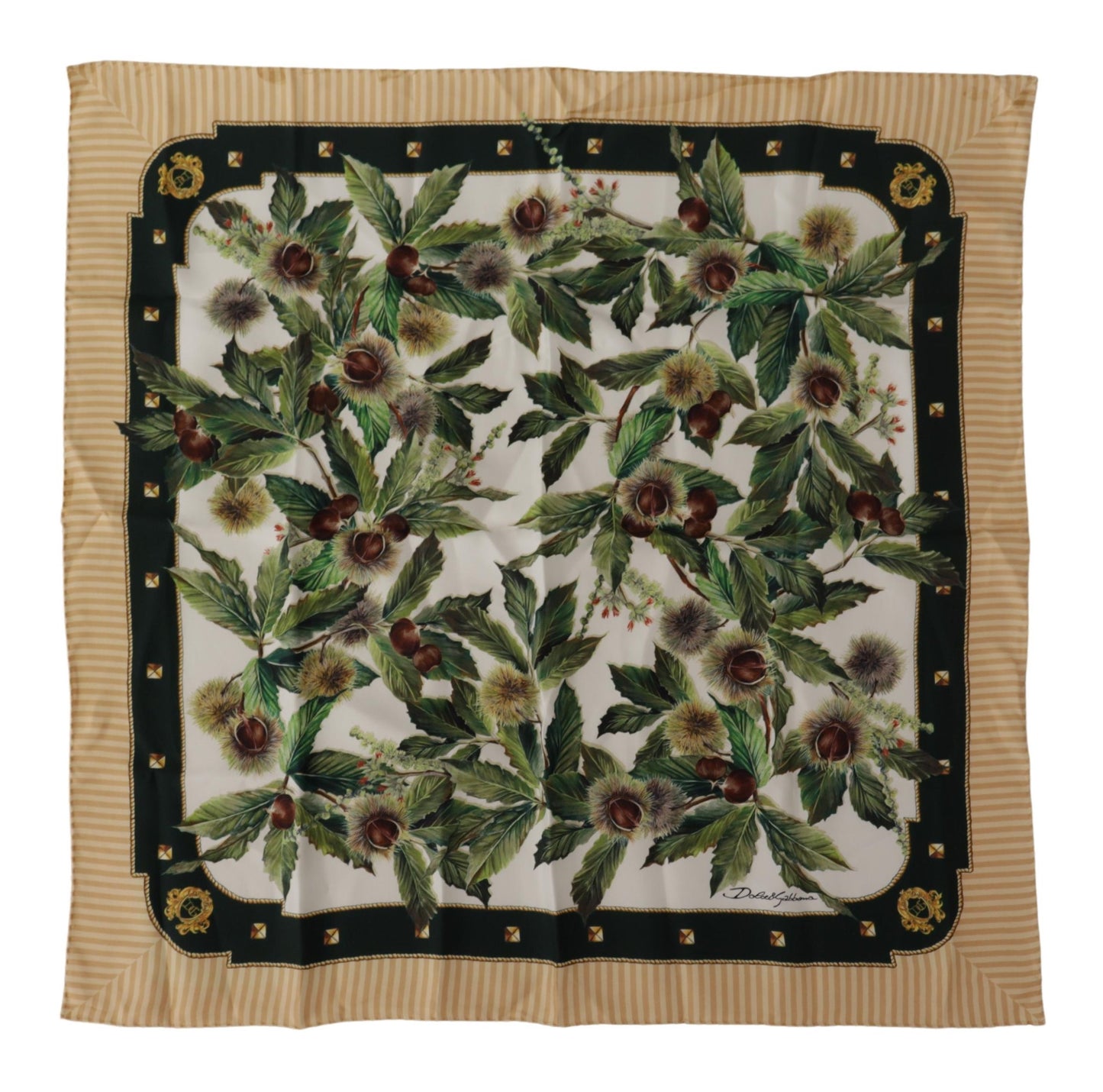 Elegant Floral Silk Square Scarf