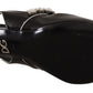 Black Patent Leather Crystal Slingbacks Shoes