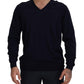 Elegant Black Cotton Pullover Sweater