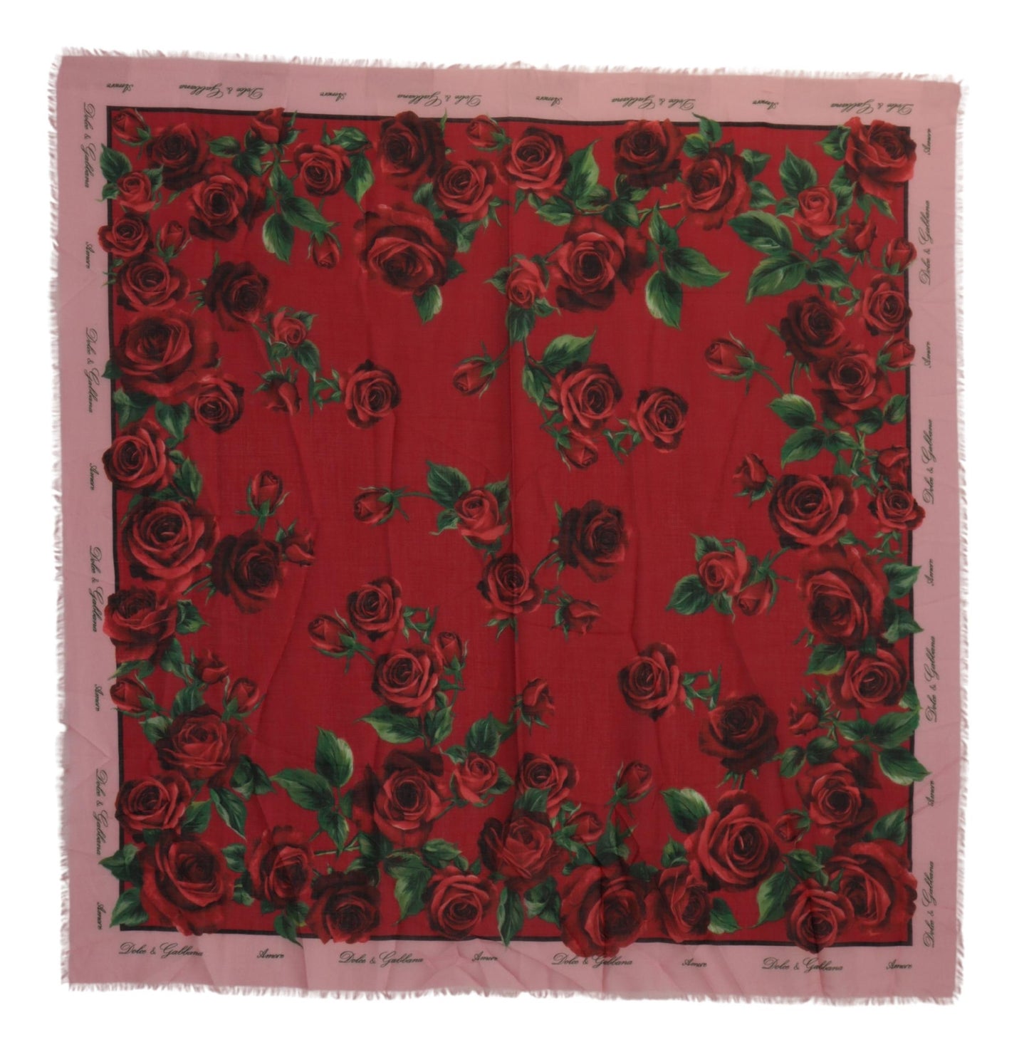 Elegant Silk-Cashmere Blend Rose Scarf