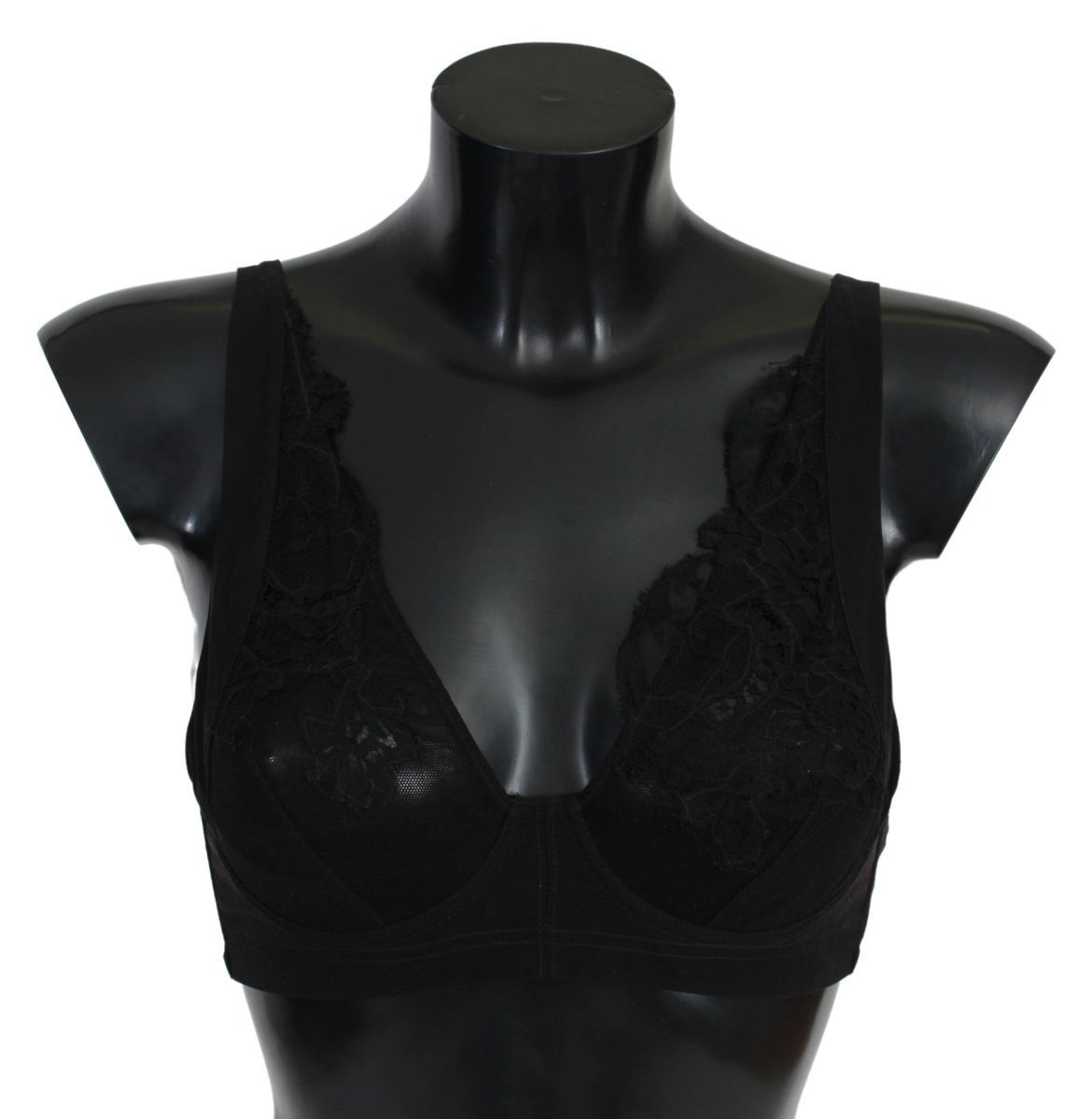 Exquisite Silk Blend Black Lace Bra