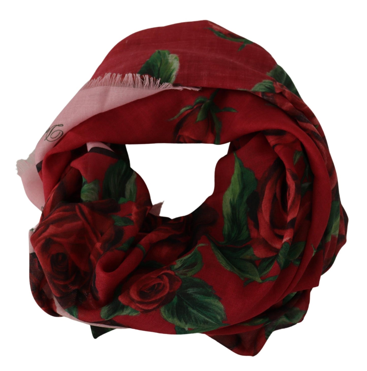 Elegant Silk-Cashmere Blend Rose Scarf