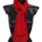 Elegant Red Cashmere Unisex Scarf