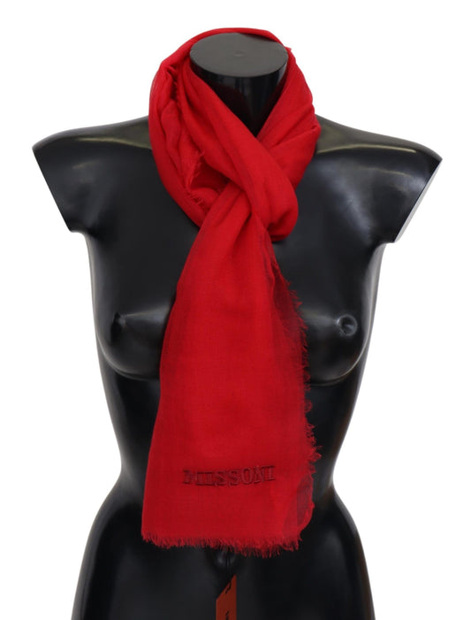 Elegant Red Cashmere Unisex Scarf