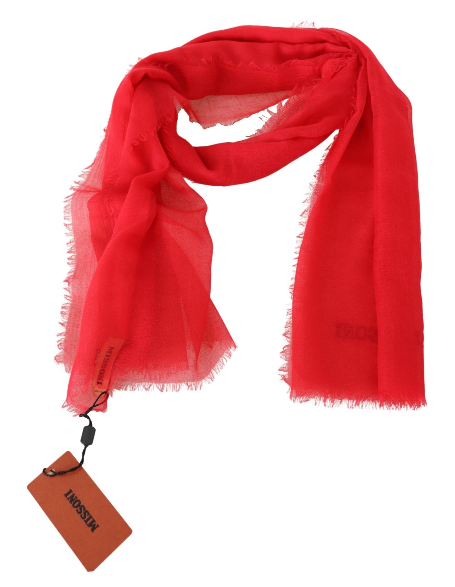 Elegant Red Cashmere Unisex Scarf