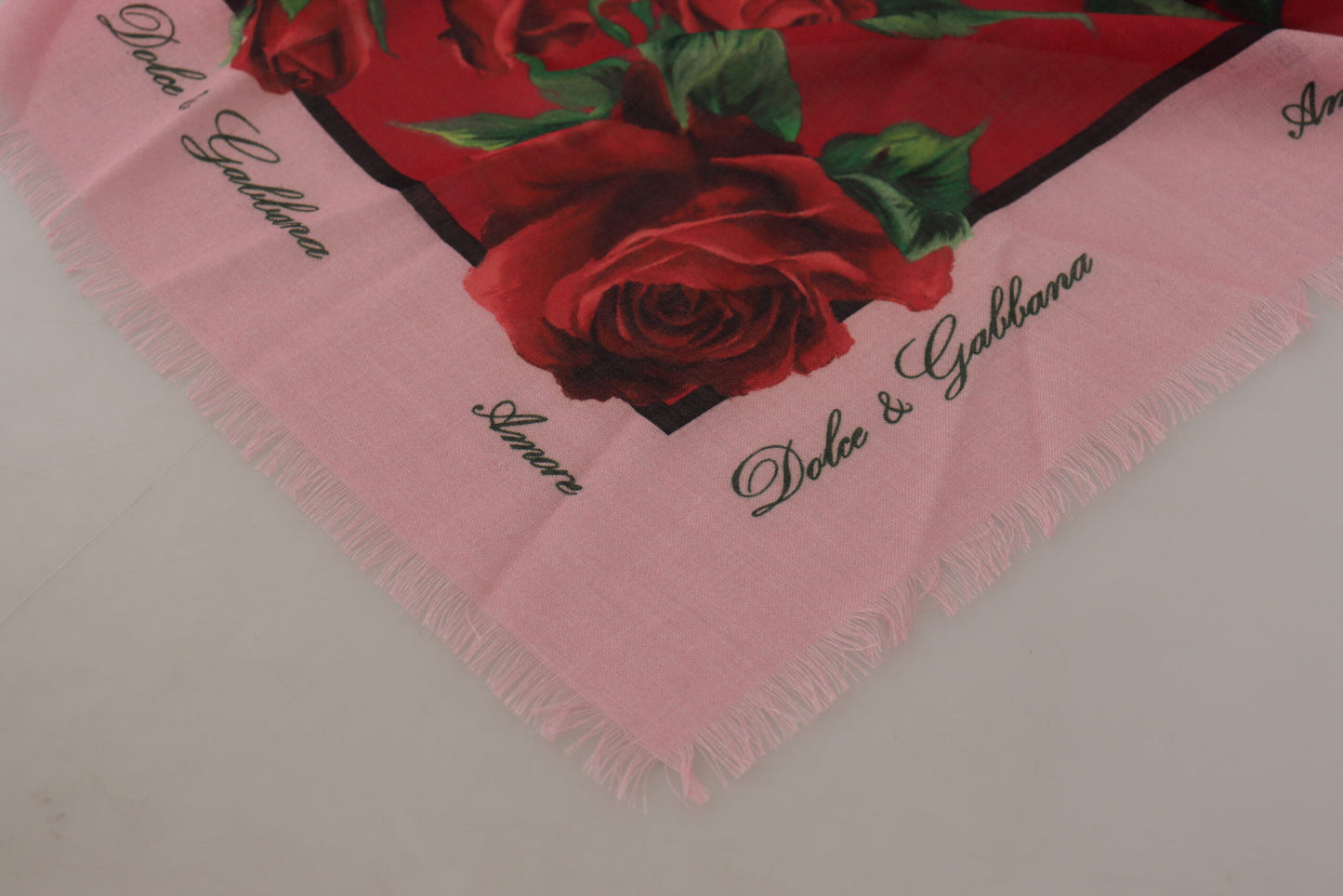 Elegant Silk-Cashmere Blend Rose Scarf