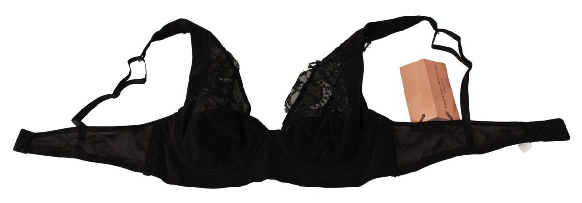 Exquisite Silk Blend Black Lace Bra