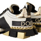 Super King Leather Sneakers - Gold, White & Black