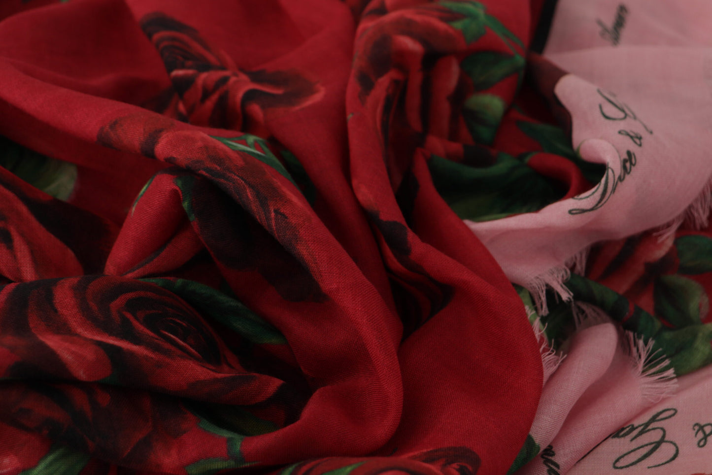 Elegant Silk-Cashmere Blend Rose Scarf