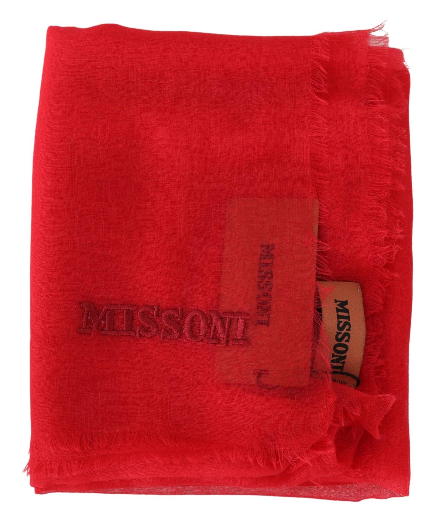 Elegant Red Cashmere Unisex Scarf