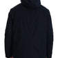 Elegant Dark Blue Long Coat Parka