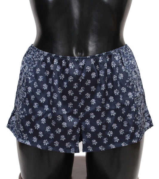 Italian Silk Lingerie Shorts in Serene Blue