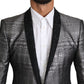 Elegant Silver Patterned Men's Suit
