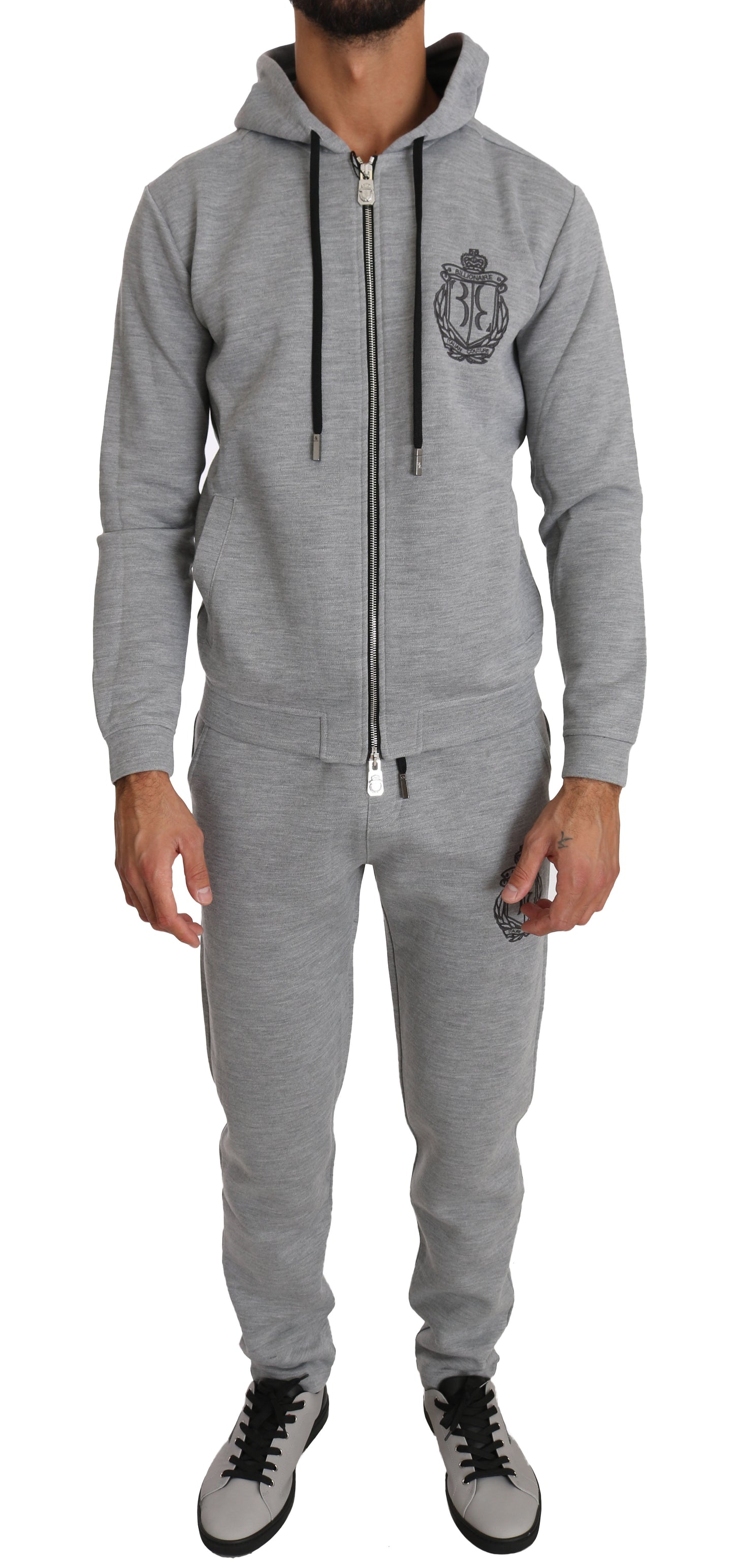 Elegant Gray Grigio Designer Sweatsuit