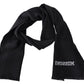 Elegant Wool Blend Fringed Scarf in Gray