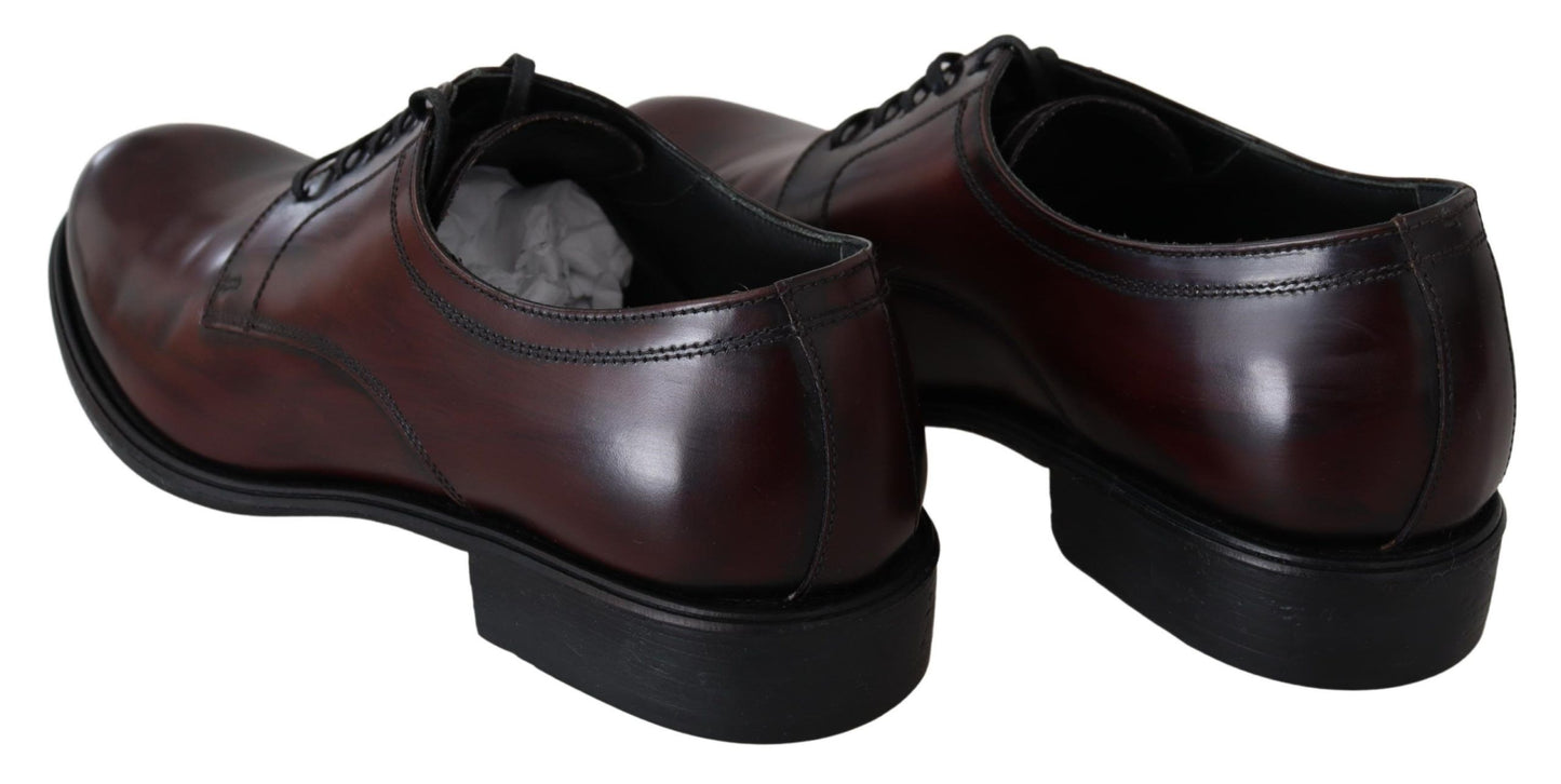 Elegant Brown Leather Derby Formal Shoes