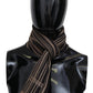 Elegant Multicolor Wool Scarf with Logo Embroidery