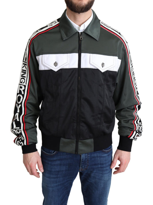 Multicolor Zip-Up Bomber Jacket