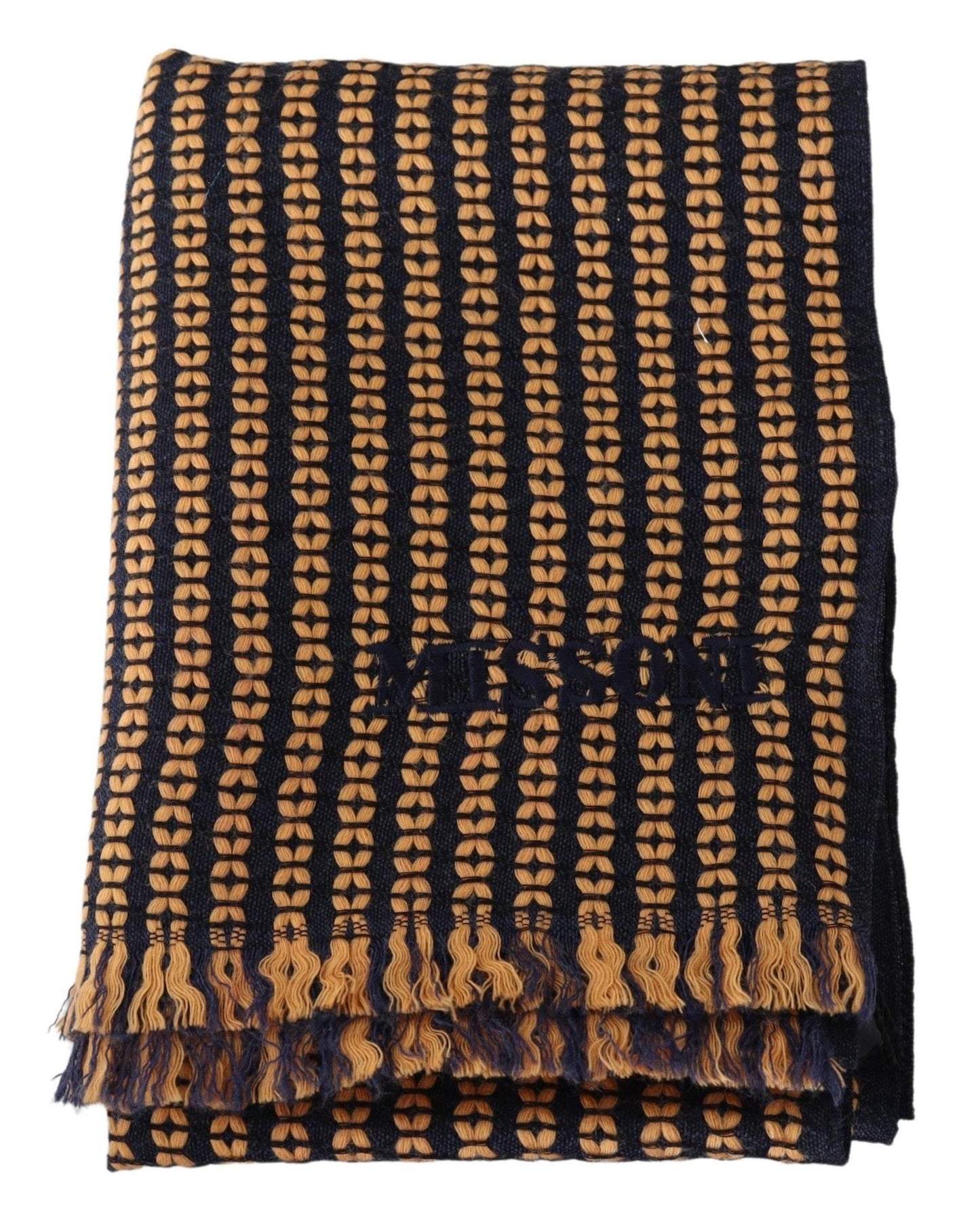 Elegant Wool Patterned Scarf with Fringes