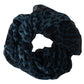 Elegant Blue Leopard Print Silk Shawl