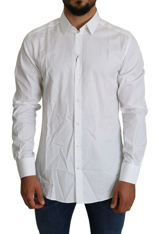 Elegant Slim Fit White Cotton Shirt