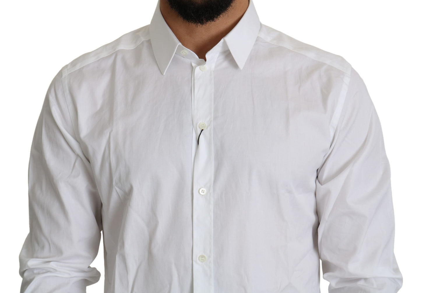 Elegant Slim Fit White Cotton Shirt