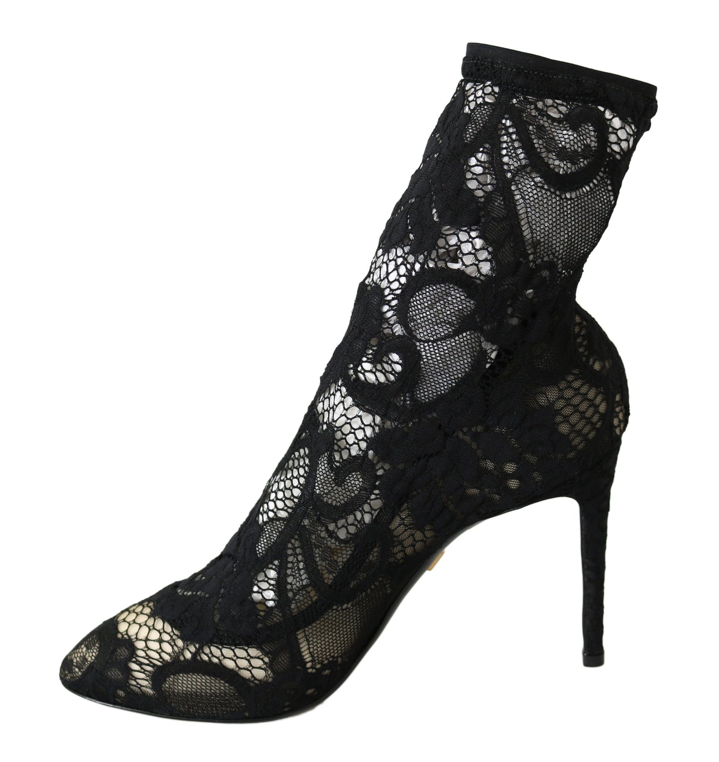 Elegant Black Lace Bootie Pumps