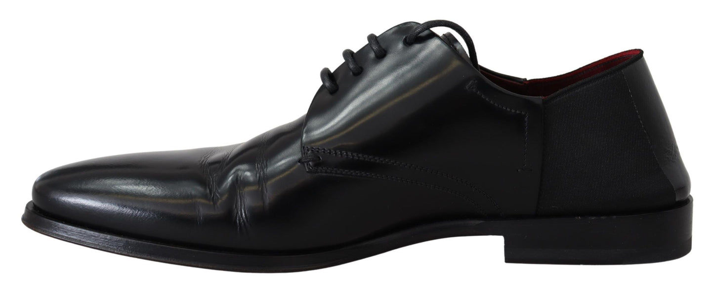 Elegant Black Leather Derby Formal Shoes