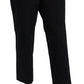 Chic Black Cotton Trousers