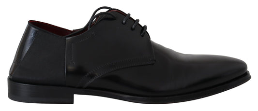 Elegant Black Leather Derby Formal Shoes