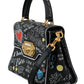 Elegant Black Leather Welcome Shoulder Bag